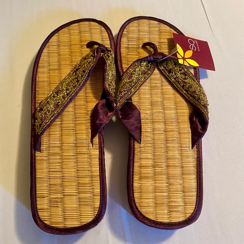 New SO…purple beaded flip flops